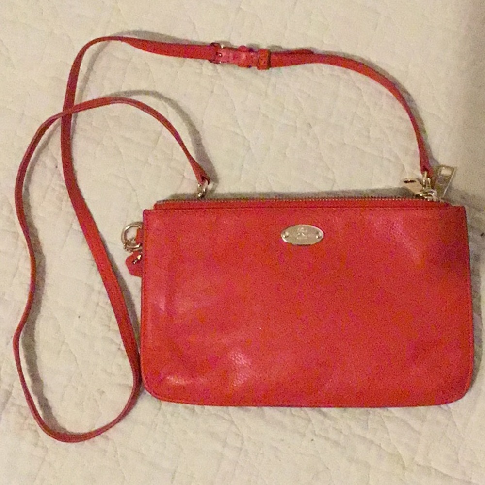 Coach leather shoulder or wrist bag - Orange